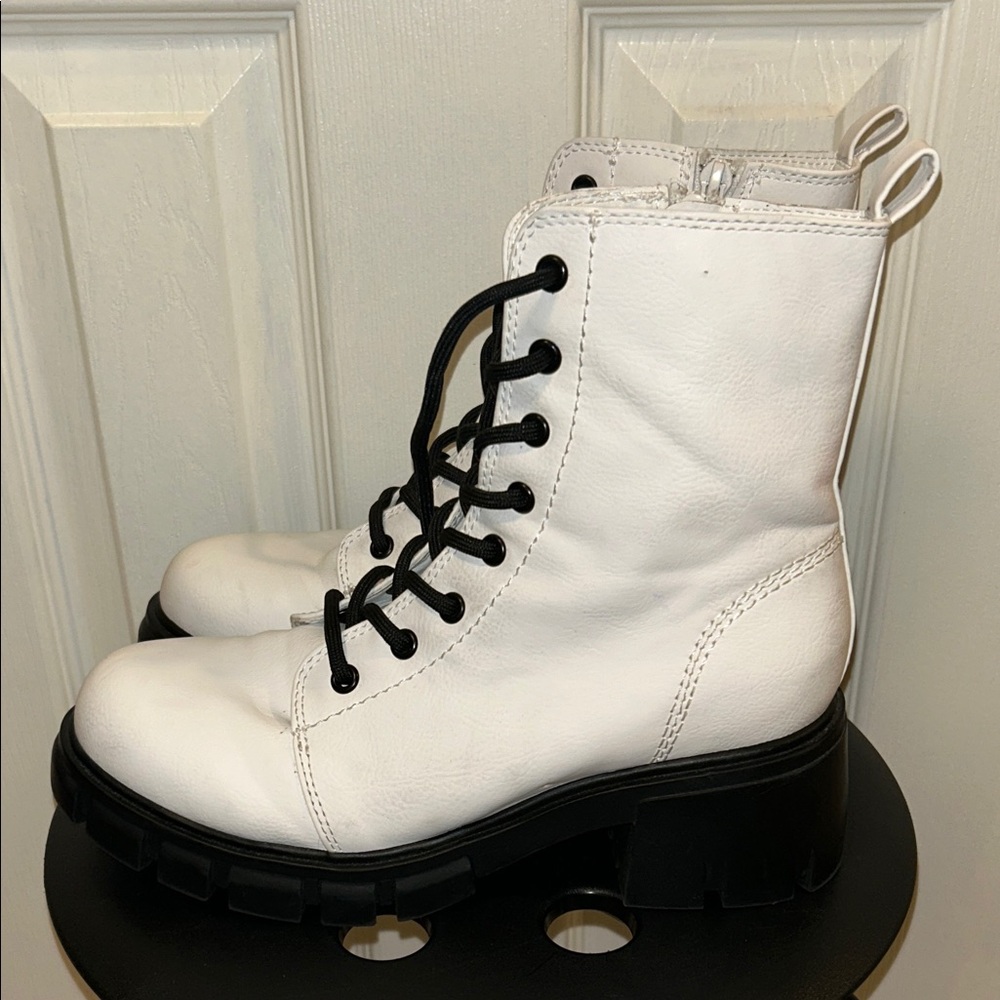 White Combat Boots Size 7.5
